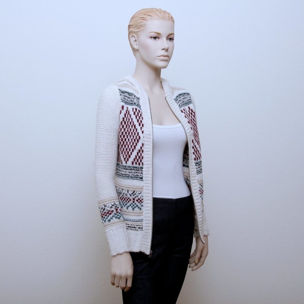 Hollister Wool Blend Zip Up Knit Sweater